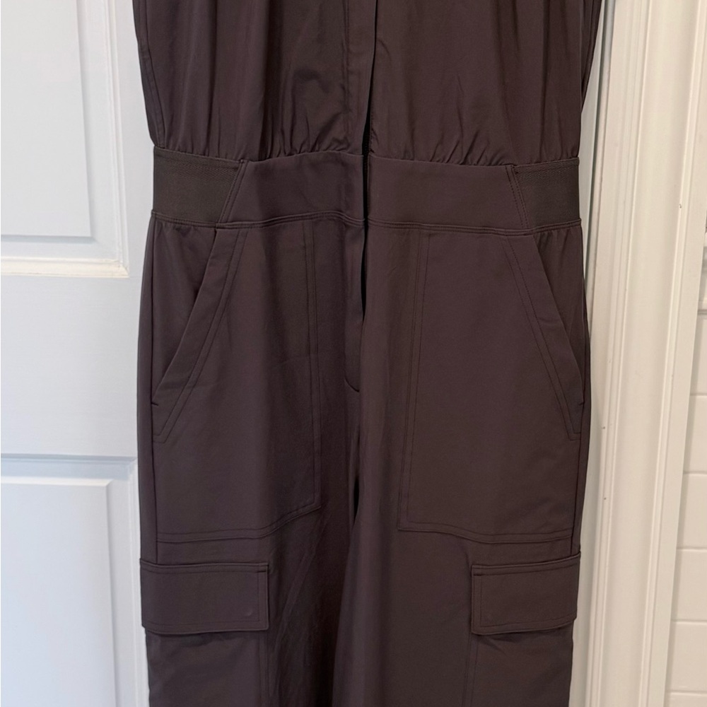 Athleta Brooklyn Utility Jumpsuit NWOT Size 4 Shale Dusty Purple One Piece - Picture 4 of 7